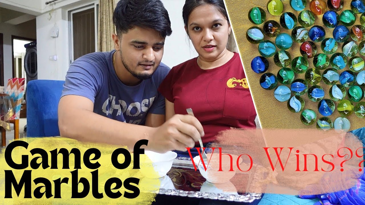 One minute Game of Marbles Game of Balancing Skills using fork Desi