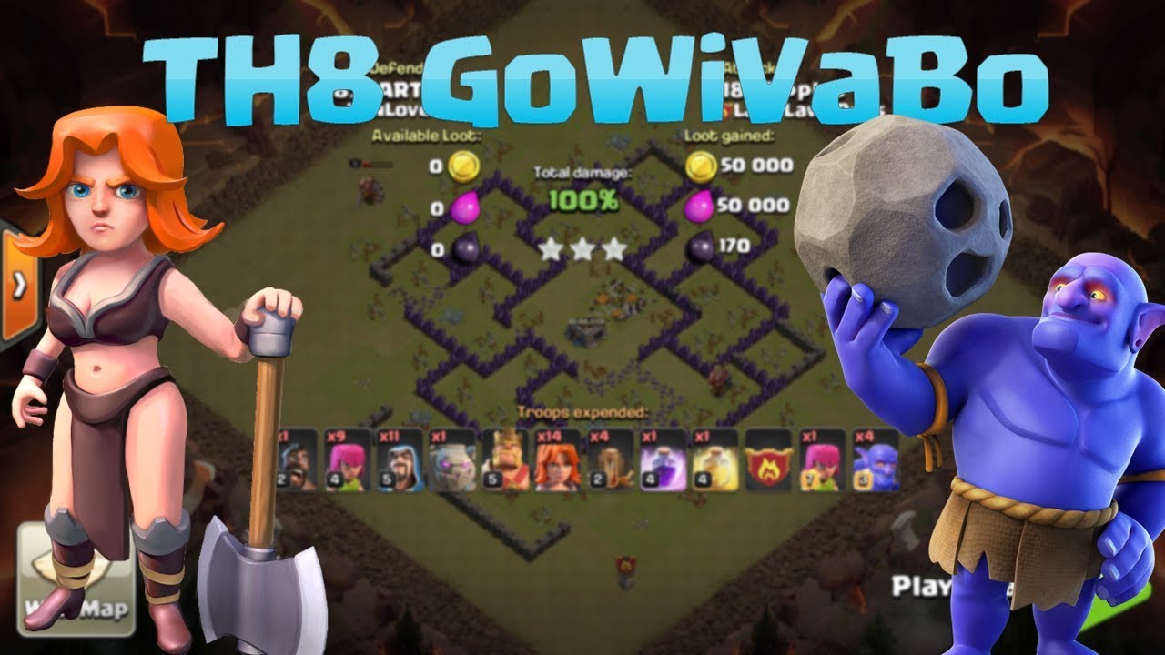 The BEST TH8 WAR ARMY In Clash Of Clans 2019 GoWiVaBo YouTube