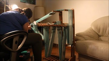 Warping Tablet Weaving on a Standing Inkle Loom