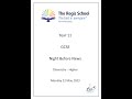 Night Before News Chemistry Paper 1 Higher Tier Calculations