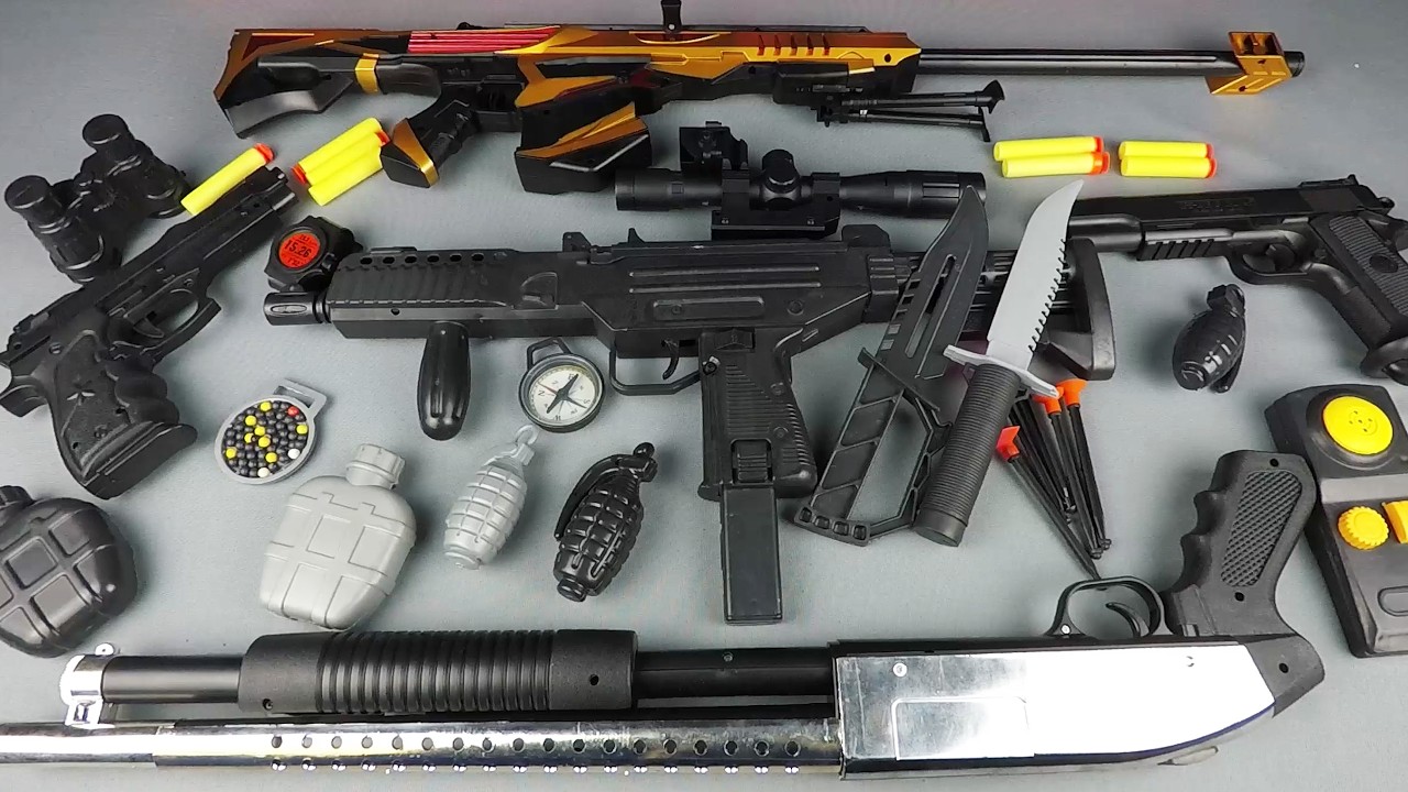 INSANE Tactical Toy Weapon Arsenal! Pump Shotgun, UZI SMG, Golden ...