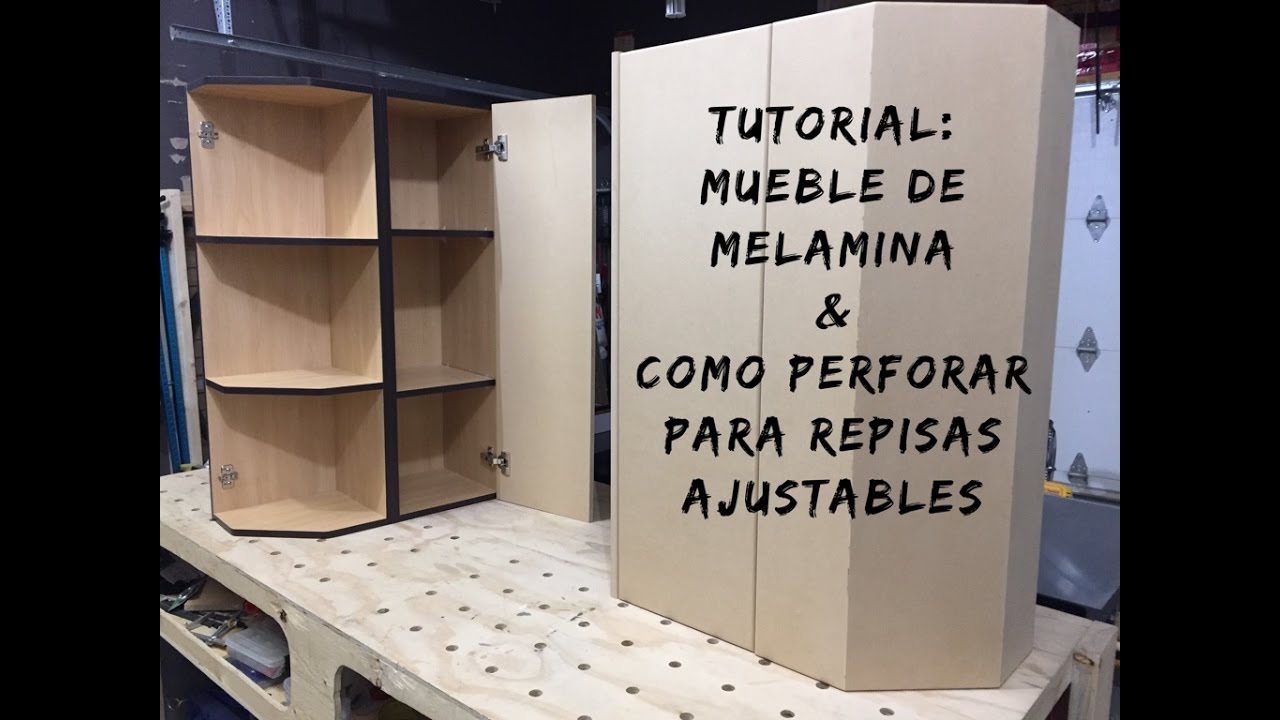 Tutorial: Como Perforar para Repisas en un mueble de melamina - YouTube