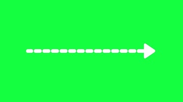 White Dotted Animated Straight Line Arrow on Green Screen Background | 4K | ROYALTY FREE