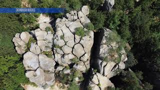 The Rocks of Dovbush Aerial drone Ukraine Скелі Довбуша дрон Україна