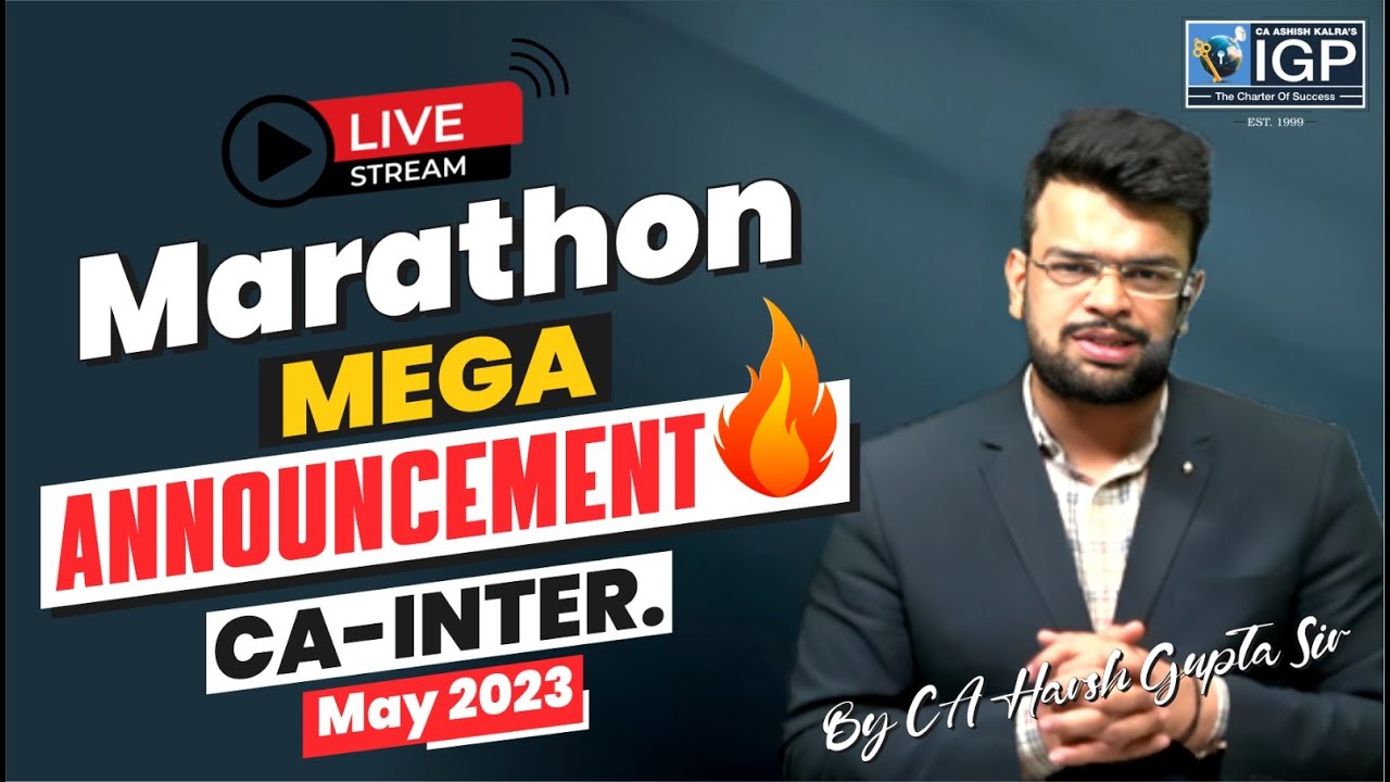 Live Law Marathon | Mega Announcement 🔥| CA Inter May 2023 - YouTube