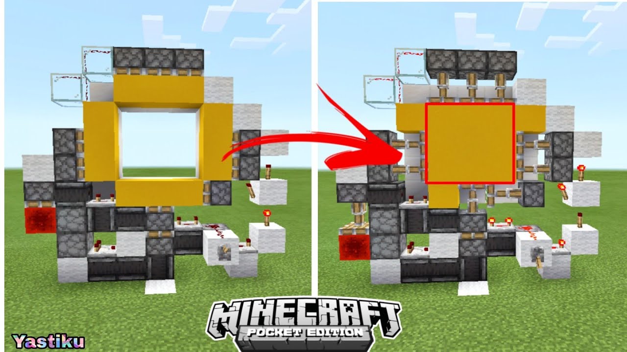 3 X 3 PISTON DOOR Tutorial In Minecraft Bedrock Edition MCPE YouTube