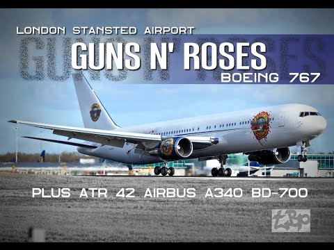 Guns N' Roses Plane London Stansted Airport GNR Boeing 767 Aeronexus Landing ATR Bombardier
