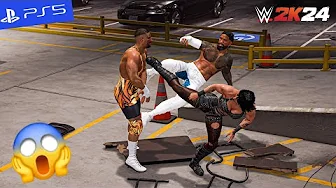 WWE 2K24 - Rhea Ripley & Jey Uso Attack Bron Breakker | PS5" [4K60] thumbnail