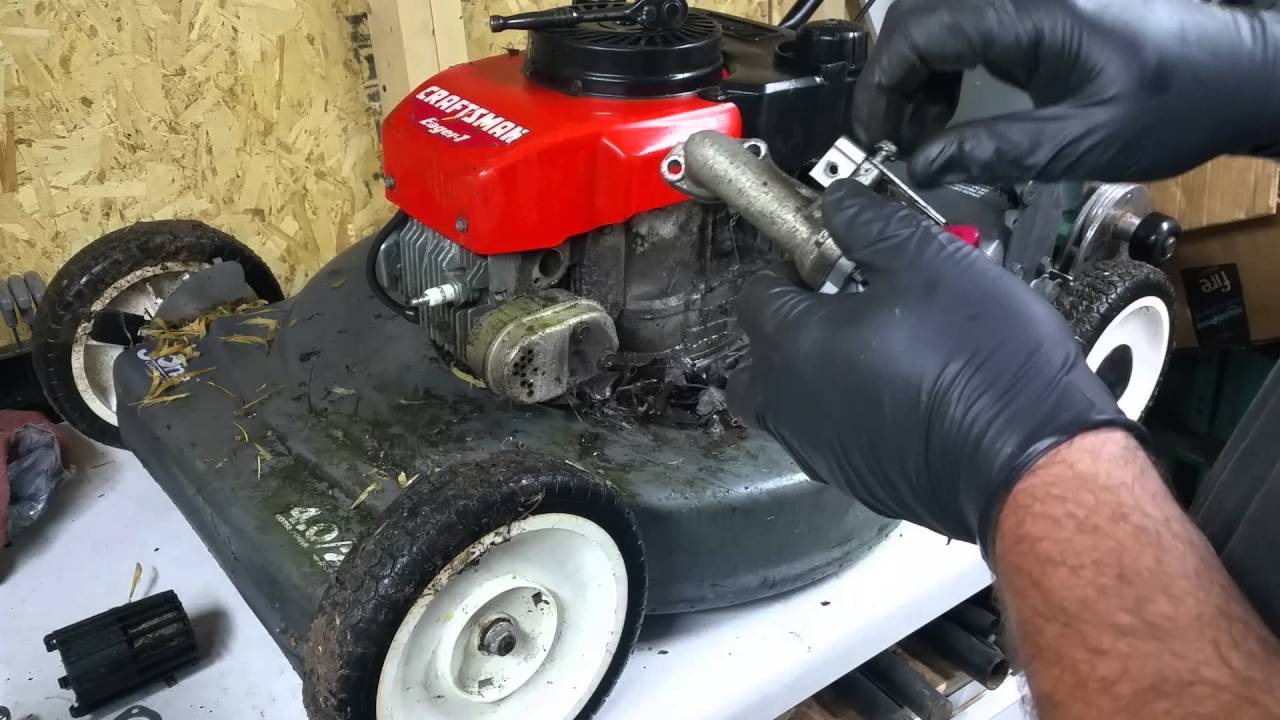 replacing the carburetor tecumseh push mower - YouTube