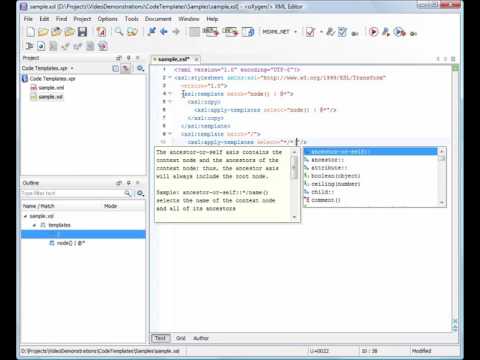 Code Templates in Oxygen XML Editor 13.1