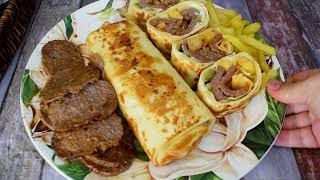 Best doner shawarma meal 🔥 wiith saj bread | آدھا کلو قیمے سے ڈونر شوارمہ بنائیں