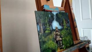 Bigfoot Sighting - Time Lapse Acrylic Painting.