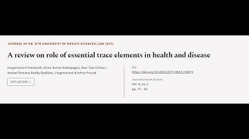 A review on role of essential trace elements in health and disease | RTCL.TV