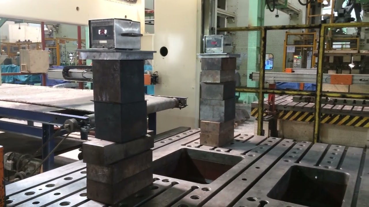 Tonnage Monitor 4 Point PLC Integrated on 1250 Ton Mechanical Press Load Calibration Setup 1