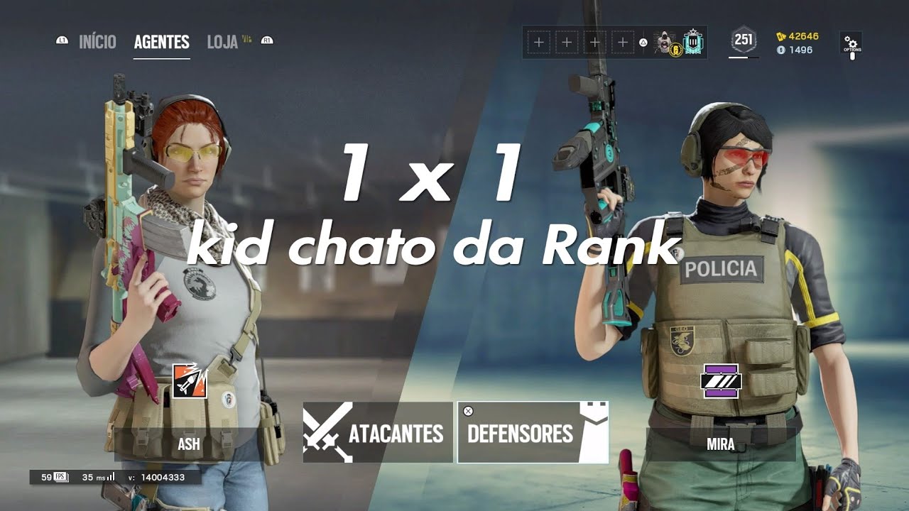 Rainbow six siege kid chato da rank - YouTube