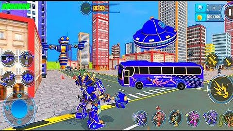 Multi Robot Transforming Game 2021: Flying Bus Formula Car UFO Robot Transform - Android Gameplay