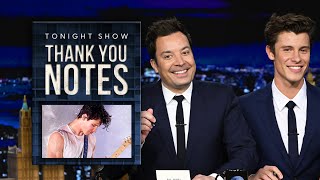 Shawn Mendes Helps Jimmy Write Thank You Notes | The Tonight Show Starring Jimmy Fallon