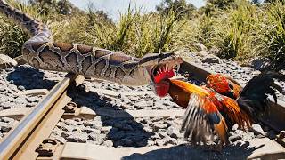Famous animal rescue :Giant Python Swallows Rooster On Railway: The Miracle Field Surgery Rescue Profile
