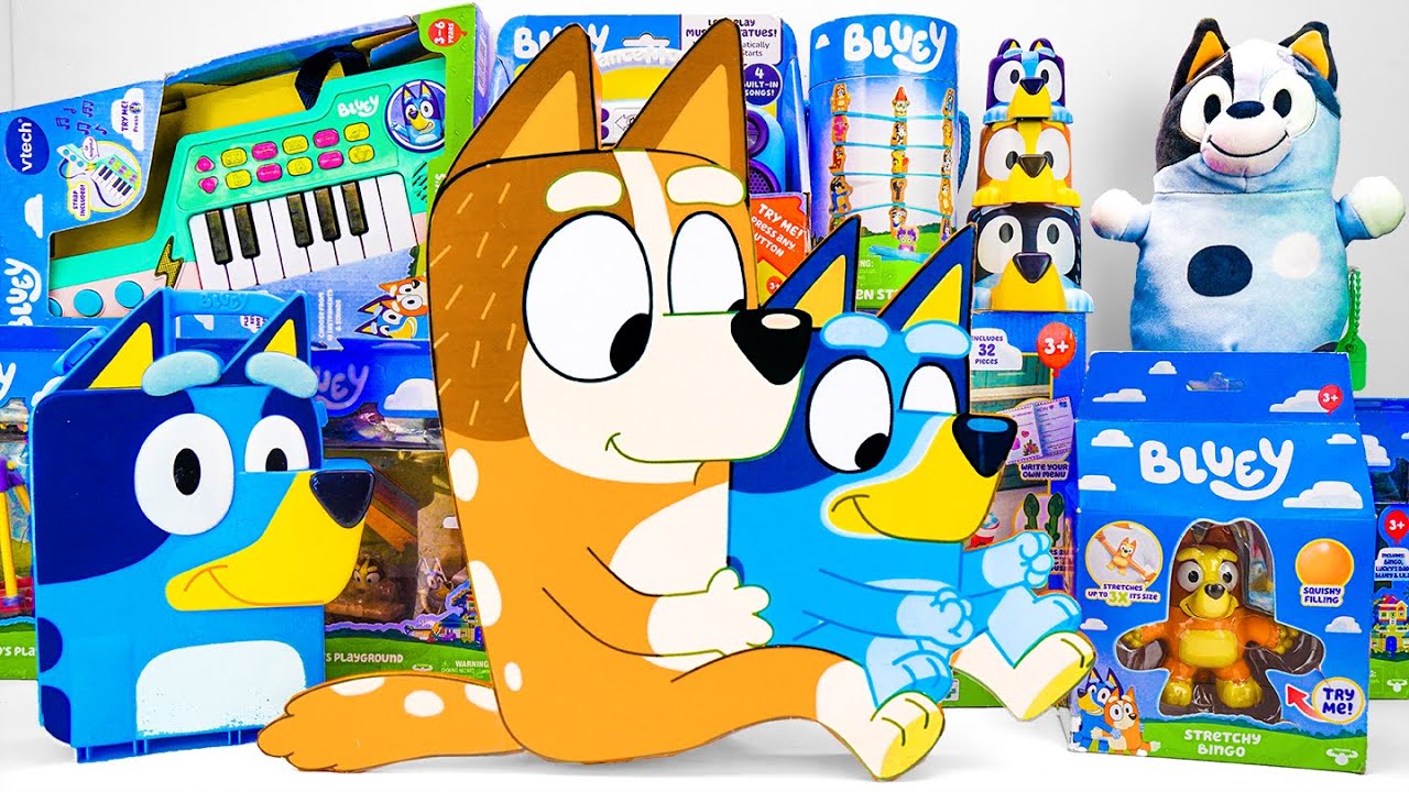 Bluey Toy Collection Unboxing Review 💙 Mystery Chilli and Bluey Box ...