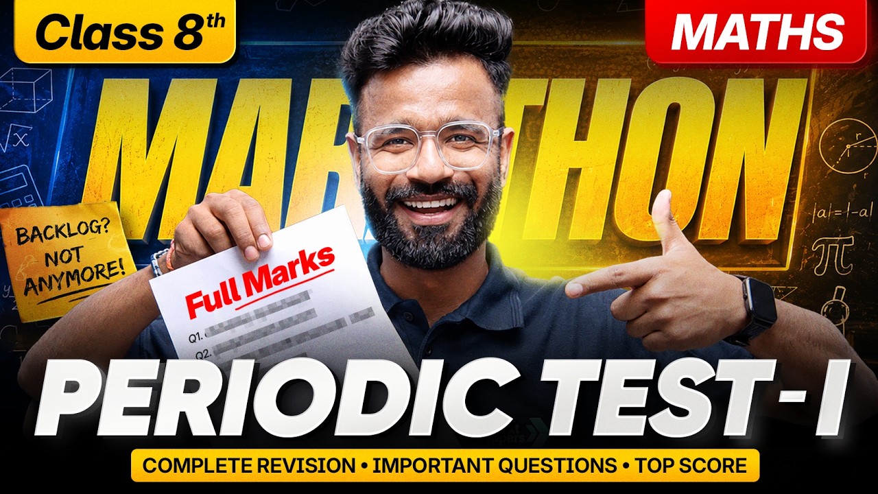 Class 8 Maths PT-1 Marathon | Ch 1, 2, 3, 4 l Complete Revision + Most Imp. Questions | 🔴 LIVE
