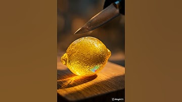 Satisfying Glass Lemon Slicing in Macro 4K | Crystal Cutting ASMR