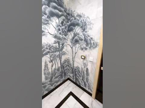 Роспись по мрамору. - YouTube