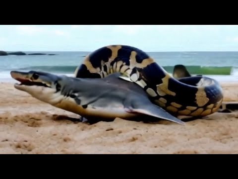 Beach Encounter: Python vs Shark#ai#GPT#sora#openai#story#animal - YouTube