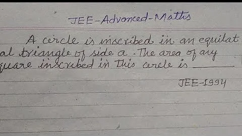 A circle is inscribed in an equilateral triangle of side a . The area of any square inscribed in...