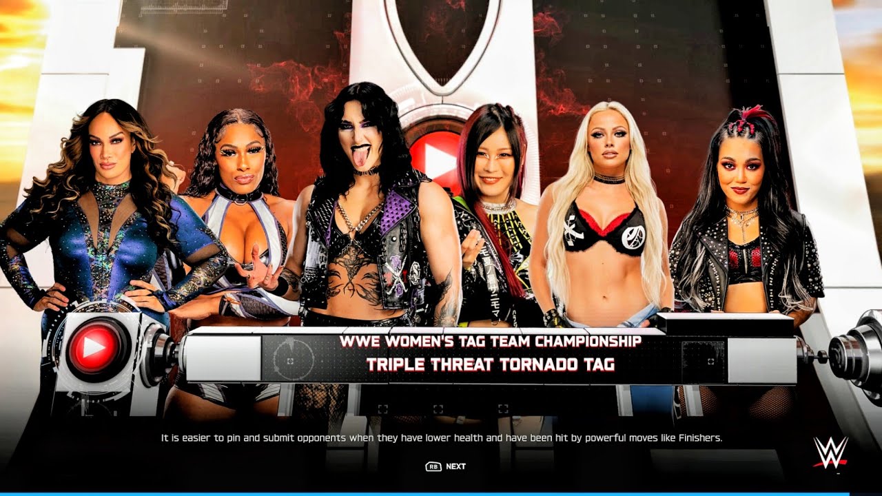 Rhea & IYO Vs LIV & Roxanne Vs Nia & Lash Legend - Triple Threat Women's Tornado Tag Team Match 