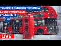 London Bus Ride 🇬🇧- See the Snow in London -  24/7 Live Stream - London Snowfall 2021 ❄️☃️