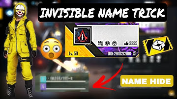 How to write invisible name in free fire | How to hide your name in free fire |