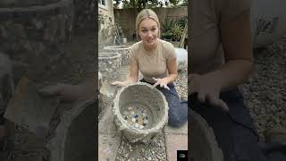 🌸 DIY Multicolor Cement Cloth Planter Tutorial 🌿 Easy Backyard Garden Craft That Looks Expensive!