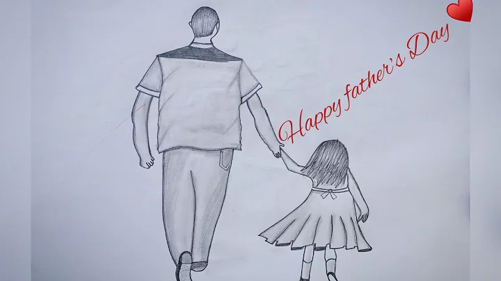 Father's Day Drawing 2022 - How to Draw Dad and Daughter Together #fathersday