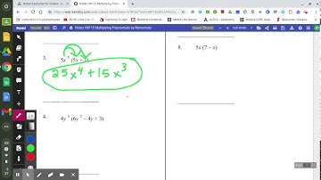 ECA/Math Lab (Video) Notes HW 15 Multiplying Polynomials by Monomials