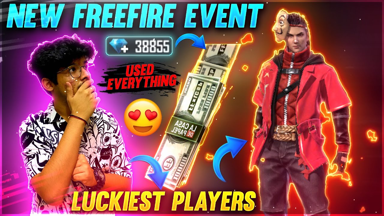 FREE FIRE - NEW EXCLUSIVE MONEY HEIST BUNDLE IN FADED WHEEL EVENT || TRICK? OR LUCKIEST PLAYER ...