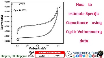 How to determine the specific capacitance from cyclic voltammetry data
