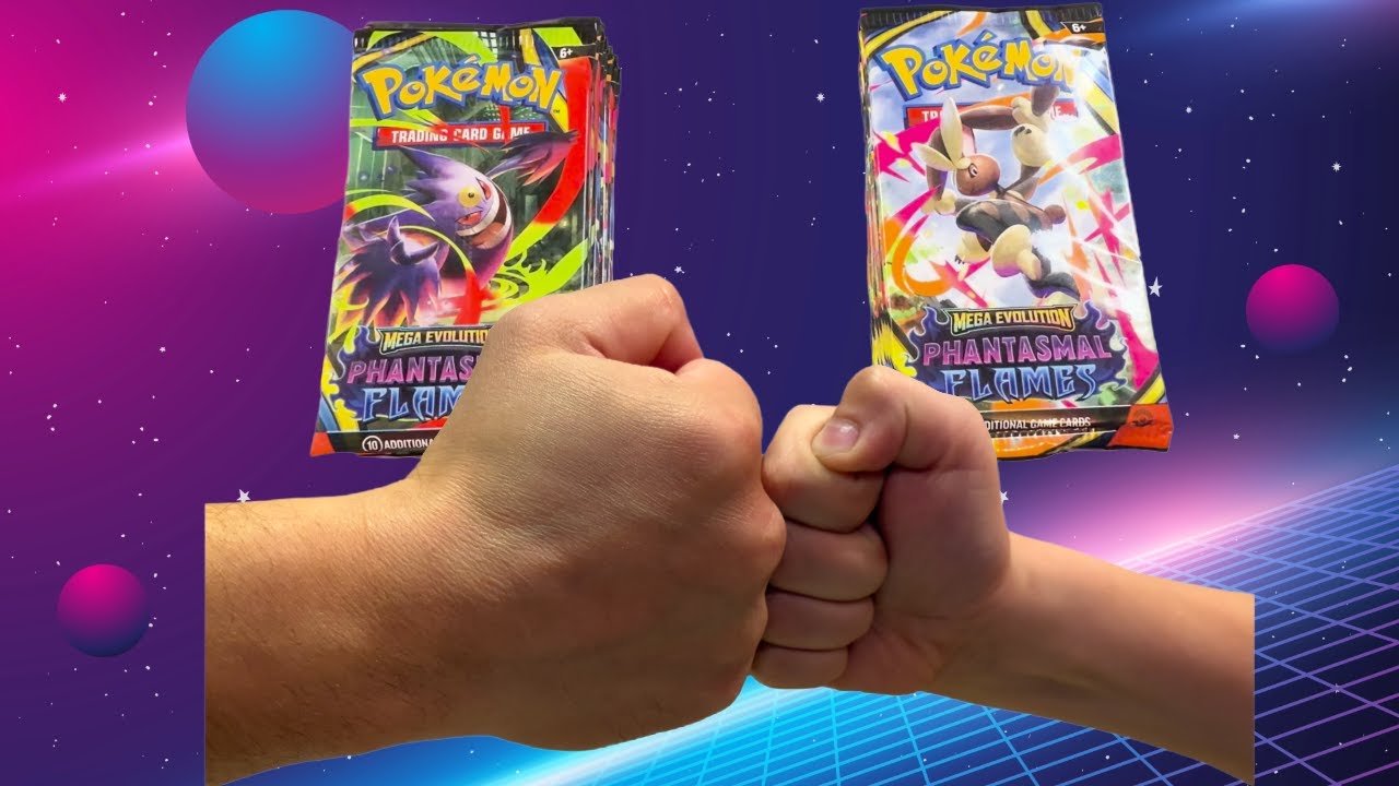 Opening Phantasmal Flames booster packs with my son