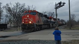 CN M385 roars through Wyandotte with 3115 trailing! (31824)