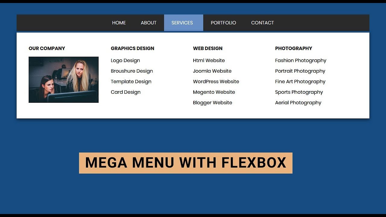 Simple megamenu design with flexbox  Flexbox dropdown menu Intended For Drop Down Menu Html Template
