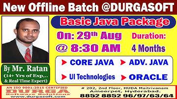 Basic Java Package Offline Training @ DURGASOFT