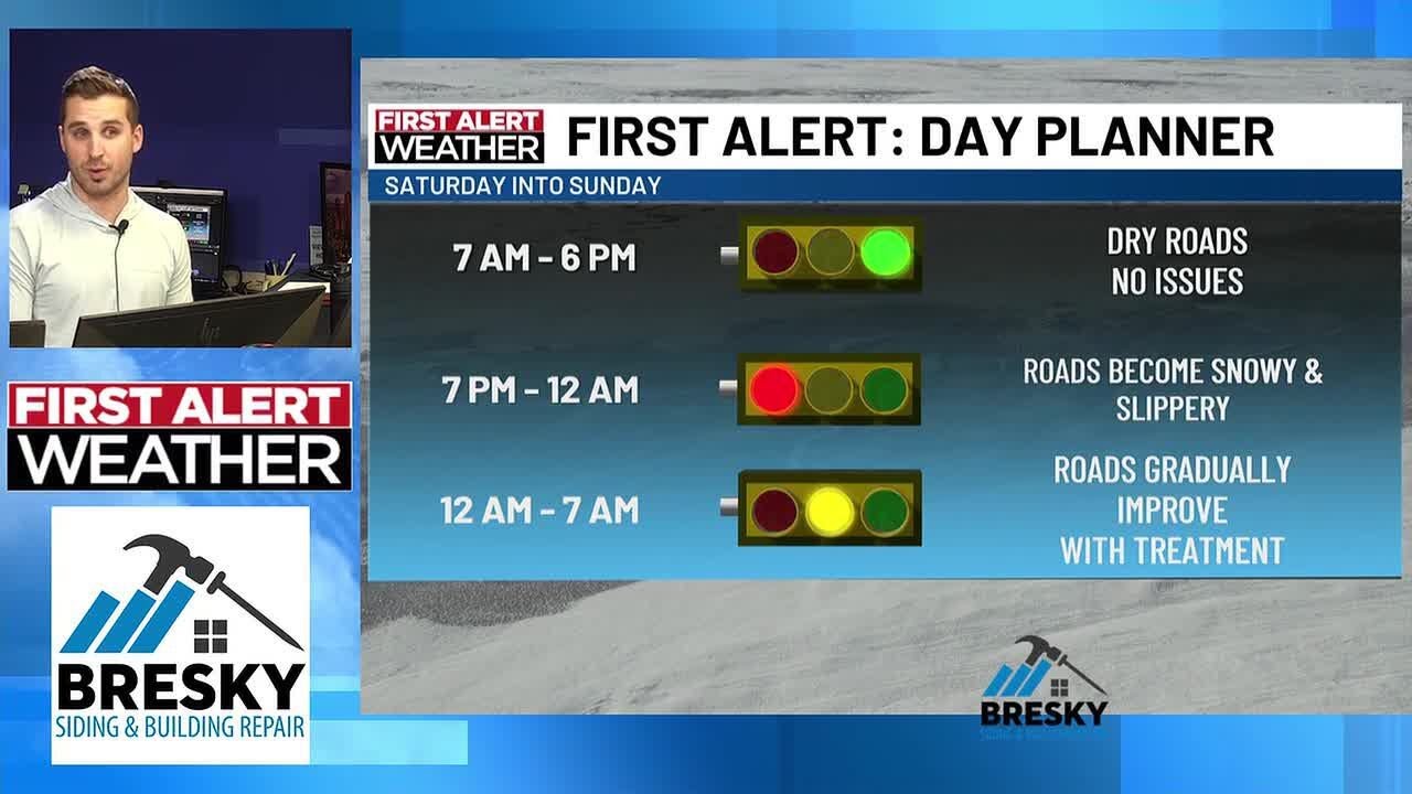 First Alert Weather Update: Studying Saturday night's snow chances