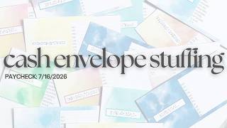 Cash Envelope Stuffing | Paycheck: 7/16/26 | Budget by Paycheck Workbook | The Budget Mom