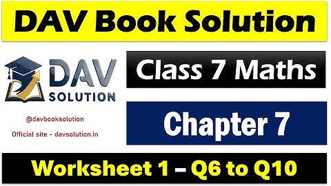 DAV Class 7 Maths | Chapter 7 Linear Equations | Worksheet 1 (Q-6,7,8,9,10) | DAV Book Solution