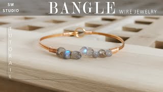 DIY BANGLE/Wire Wrap Bracelet Tutorial/DIY Jewelry/How to make/DIY Accessories
