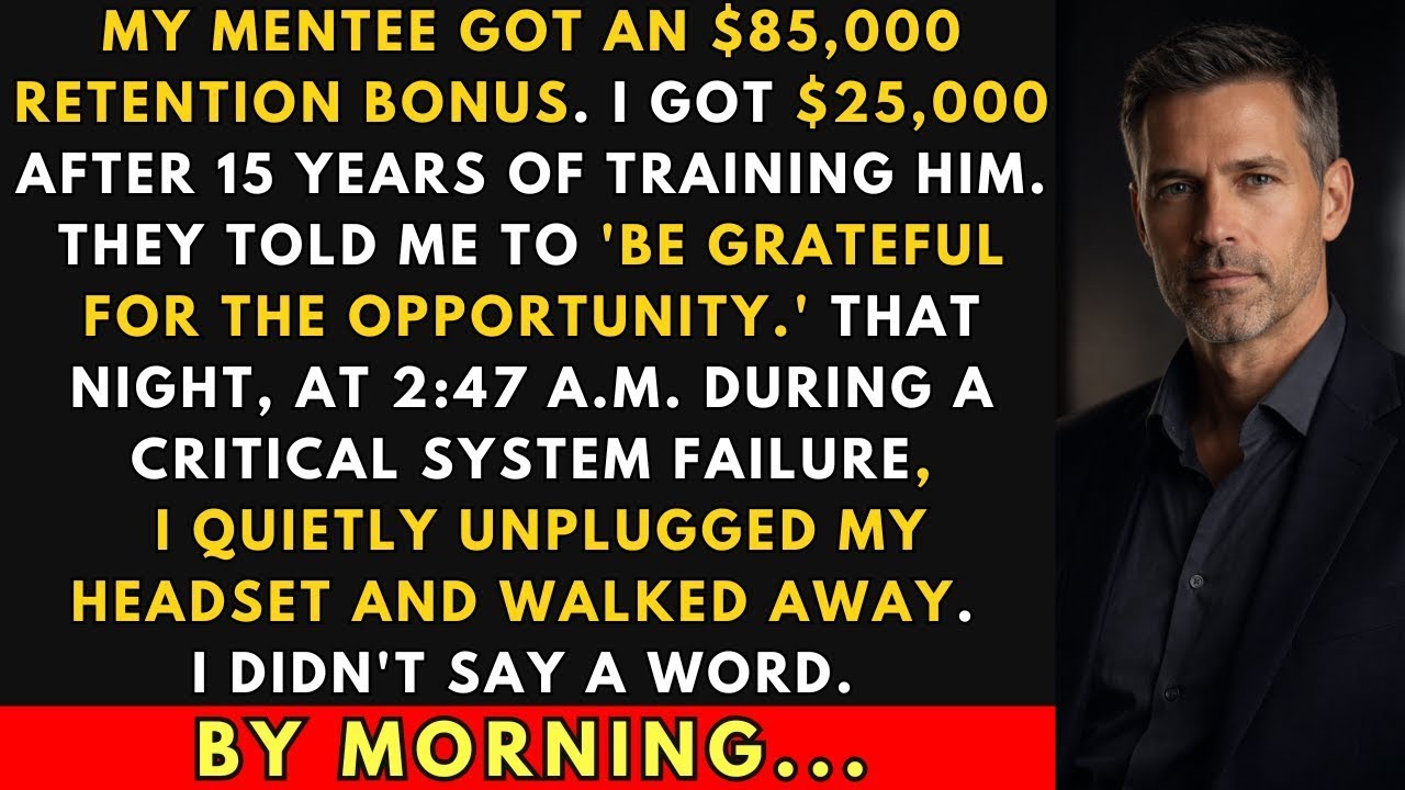 My Mentee Received an $85,000 Retention Bonus. I Got $25,000 — So I Walked Out at 2:47 A.M