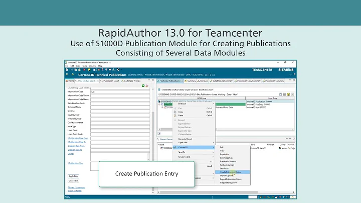 RapidAuthor 13.0 for Teamcenter: Use of S1000D Publication Module