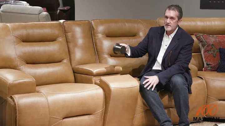 Modular sectional sofa with e-console and  skin-friendly leather | CHEERS #livingroom  #sectionals