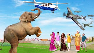 विशाल हाथी छोटा प्लेन Giant Elephant Mini Plane Comedy Video   Hindi  Comedy Video