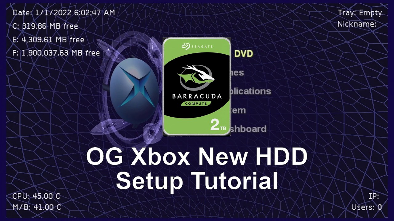 Setting up a new HDD for a hard modded original xbox (Cerbios