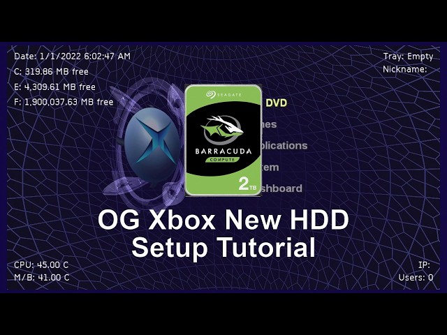 Setting up a new HDD for a hard modded original xbox (Cerbios